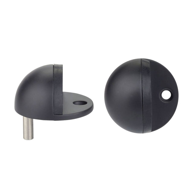 High quality image of the Zoo Hardware - Door Stop Floor Mounted - Oval - Powder Coated Matt Black | Sku. zas06b-pcb | available to order from Trade Door Handles.