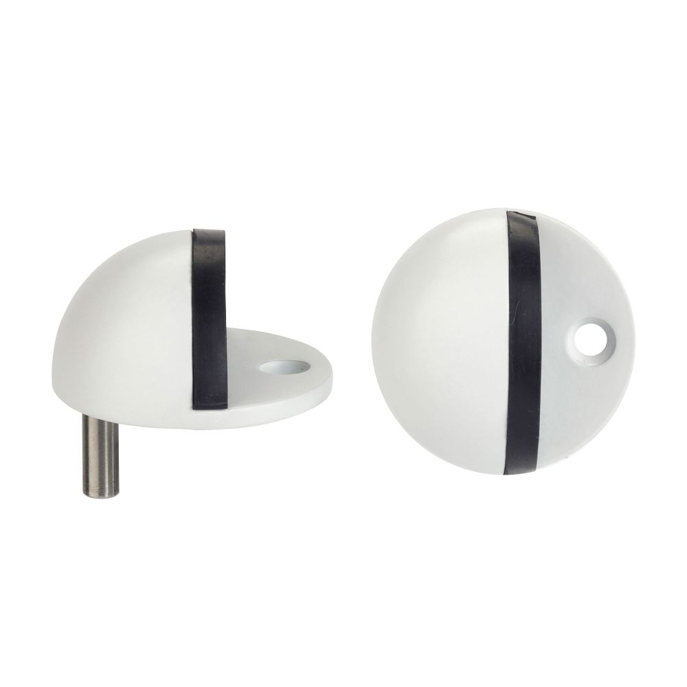 High quality image of the Zoo Hardware - Door Stop Floor Mounted - Oval - Powder Coated Matt White | Sku. zas06b-pcw | available to order from Trade Door Handles.