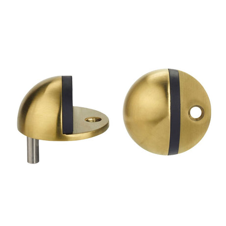 High quality image of the Zoo Hardware - Door Stop Floor Mounted - Oval - PVD Satin Brass | Sku. zas06b-pvdsb | available to order from Trade Door Handles.