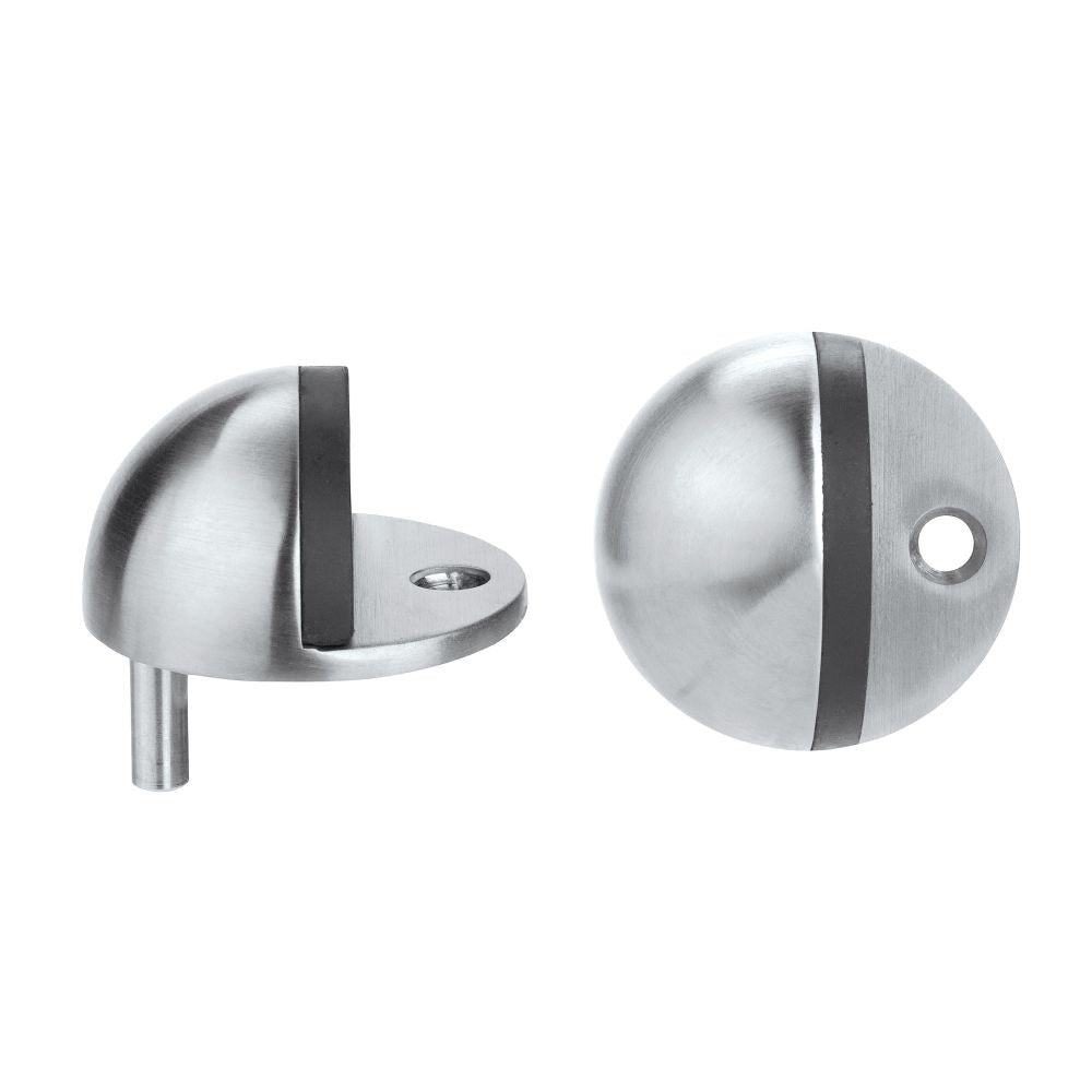 High quality image of the Zoo Hardware - Door Stop - Floor Mounted Oval - 45mm - Stain Stainless Steel | Sku. zas06bss | available to order from Trade Door Handles.
