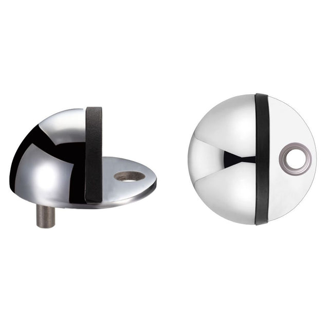 High quality image of the Zoo Hardware - Door Stop - Floor Mounted Oval - 40mm - Polished Stainless Steel | Sku. zas06cps | available to order from Trade Door Handles.