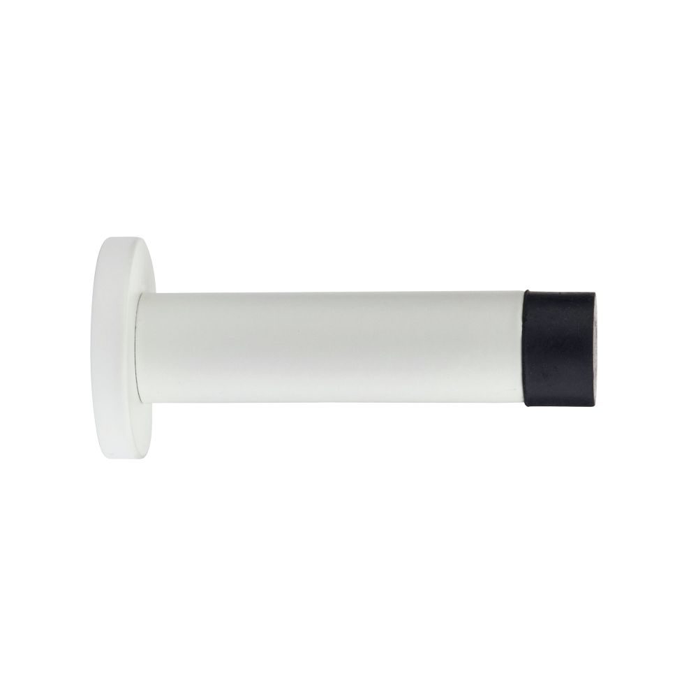 High quality image of the Zoo Hardware - Door Stop - Cylinder - 70mm Projection With Rose - Powder Coated Matt White | Sku. zas07-pcw | available to order from Trade Door Handles.