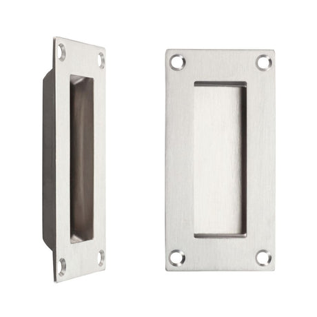 High quality image of the Zoo Hardware - Flush Pull - 100mm x 50mm - Stain Stainless Steel | Sku. zas10ss | available to order from Trade Door Handles.