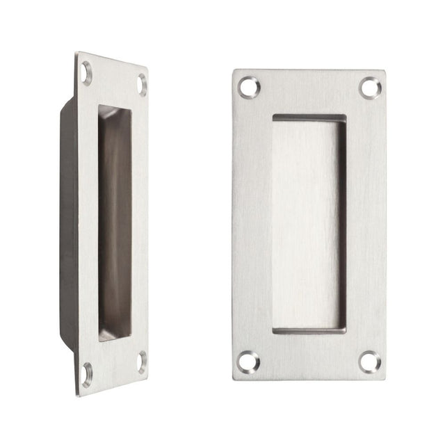 High quality image of the Zoo Hardware - Flush Pull - 100mm x 50mm - Stain Stainless Steel | Sku. zas10ss | available to order from Trade Door Handles.