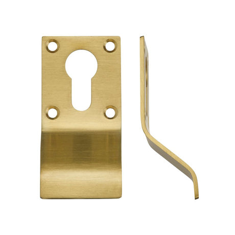 High quality image of the Zoo Hardware - Cylinder Latch Pull - Euro Profile - 88mm x 43mm - PVD Satin Brass | Sku. zas16-pvdsb | available to order from Trade Door Handles.
