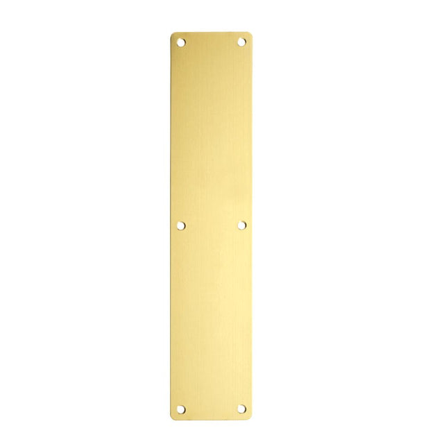 High quality image of the Zoo Hardware - Finger Plate - Blank (Rounded Corner) 75mm x 350mm - Rosso - Satin Brass | Sku. zas32rb-pvdsb | available to order from Trade Door Handles.