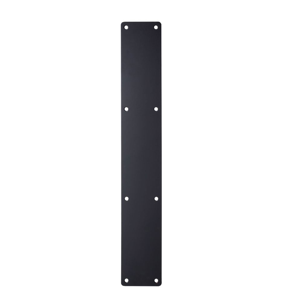 High quality image of the Zoo Hardware - Finger Plate - Blank (Rounded Corner) 75mm x 475mm - Powder Coated Matt Black | Sku. zas32rc-pcb | available to order from Trade Door Handles.