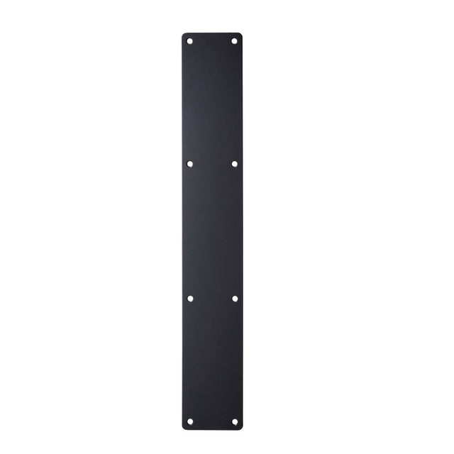 High quality image of the Zoo Hardware - Finger Plate - Blank (Rounded Corner) 75mm x 475mm - Powder Coated Matt Black | Sku. zas32rc-pcb | available to order from Trade Door Handles.