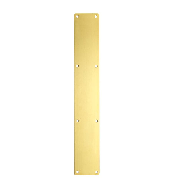High quality image of the Zoo Hardware - Finger Plate - Blank (Rounded Corner) 75mm x 475mm - Rosso - Satin Brass | Sku. zas32rc-pvdsb | available to order from Trade Door Handles.