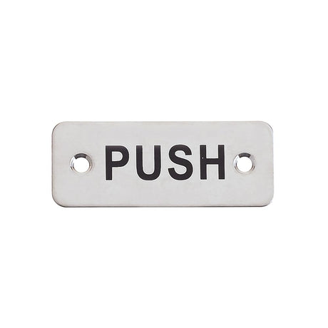 High quality image of the Zoo Hardware - Rectangular Push Sign - 75 x 30mm - Stain Stainless Steel | Sku. zas33ss | available to order from Trade Door Handles.
