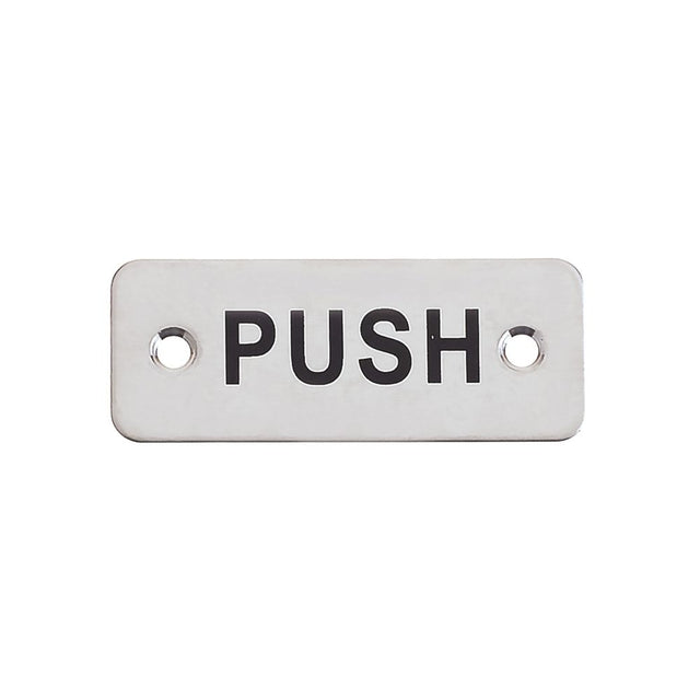 High quality image of the Zoo Hardware - Rectangular Push Sign - 75 x 30mm - Stain Stainless Steel | Sku. zas33ss | available to order from Trade Door Handles.