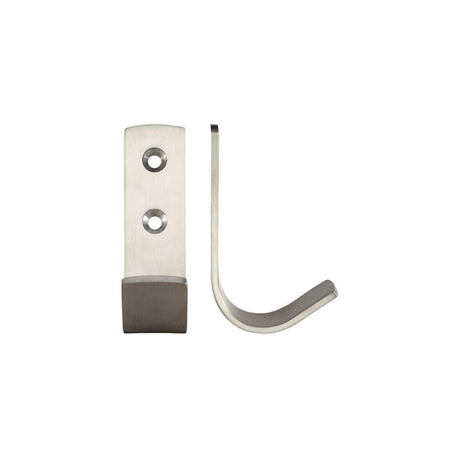 High quality image of the Zoo Hardware - Single Coat Hook - Stain Stainless Steel | Sku. zas72ss | available to order from Trade Door Handles.