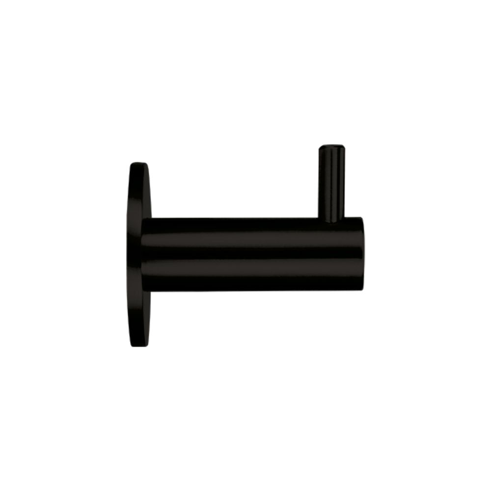High quality image of the Zoo Hardware - Wall Mounted Hook With Rose - Black | Sku. zas75-pcb | available to order from Trade Door Handles.