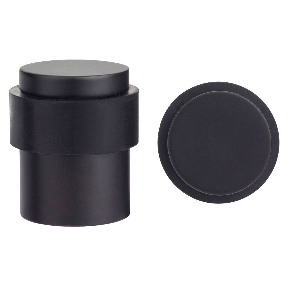 High quality image of the Zoo Hardware - Door Stop Floor Mounted - Round Collar - Flat Top - Powder Coated Black | Sku. zas85-pcb | available to order from Trade Door Handles.