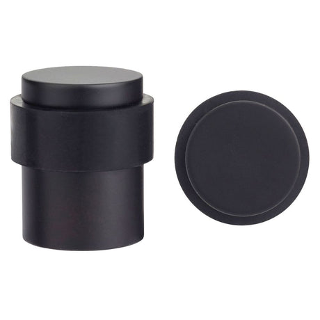 High quality image of the Zoo Hardware - Door Stop Floor Mounted - Round Collar - Flat Top - Powder Coated Black | Sku. zas85-pcb | available to order from Trade Door Handles.
