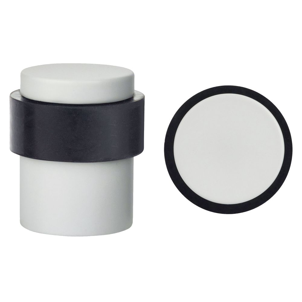 High quality image of the Zoo Hardware - Door Stop Floor Mounted - Round Collar - Flat Top - Powder Coated Matt White | Sku. zas85-pcw | available to order from Trade Door Handles.