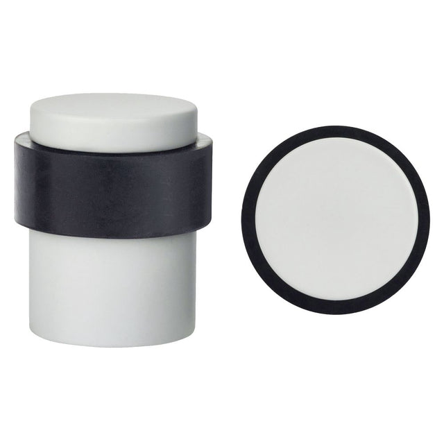 High quality image of the Zoo Hardware - Door Stop Floor Mounted - Round Collar - Flat Top - Powder Coated Matt White | Sku. zas85-pcw | available to order from Trade Door Handles.