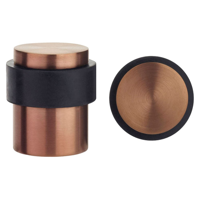 High quality image of the Zoo Hardware - Door Stop Floor Mounted - Round Collar - Flat Top - PVD Satin Bronze | Sku. zas85-pvdbz | available to order from Trade Door Handles.