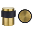 High quality image of the Zoo Hardware - Door Stop Floor Mounted - Round Collar - Flat Top - PVD Satin Brass | Sku. zas85-pvdsb | available to order from Trade Door Handles.