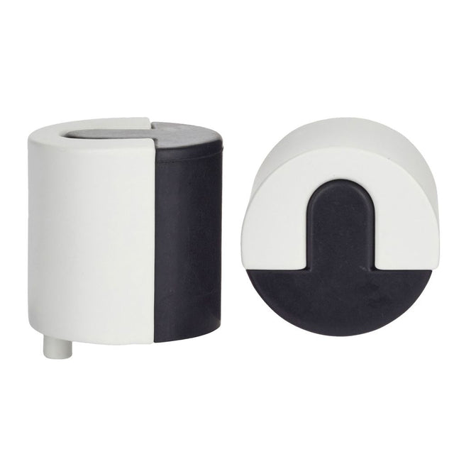 High quality image of the Zoo Hardware - Door Stop Floor Mounted - Round - Powder Coated Matt White | Sku. zas86-pcw | available to order from Trade Door Handles.