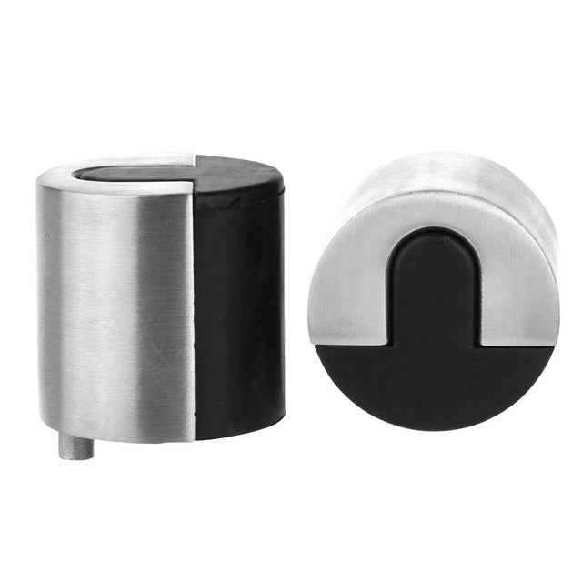 High quality image of the Zoo Hardware - Door Stop Floor Mounted - Large Round - 40mm dia - Stain Stainless Steel | Sku. zas86ss | available to order from Trade Door Handles.