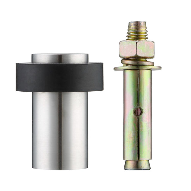 High quality image of the Zoo Hardware - Door Stop Anchored Heavy Duty - Round Collared Flat Top - Stain Stainless Steel | Sku. zas91ss | available to order from Trade Door Handles.