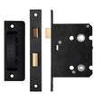 High quality image of the Zoo Hardware - Mortice Bathroom Lock, 76mm - 57mm Centres, Square, Powder Coated Black Finish | Sku. zbc76pcb | available to order from Trade Door Handles.