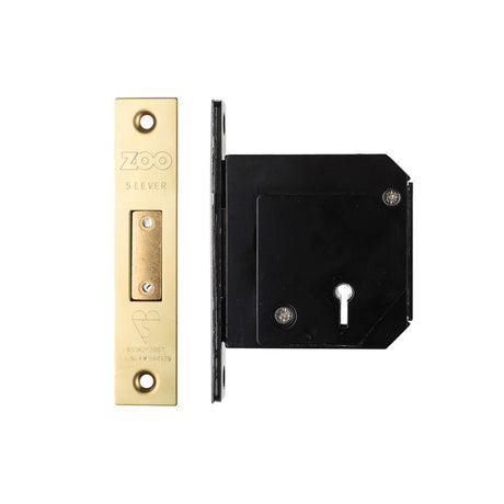 High quality image of the Zoo Hardware - British Standard 5 Lever Deadlock - 80mm c/w Esc - Chubb Retro Fit 3G114 - PVD Brass | Sku. zbscd80pvd | available to order from Trade Door Handles.