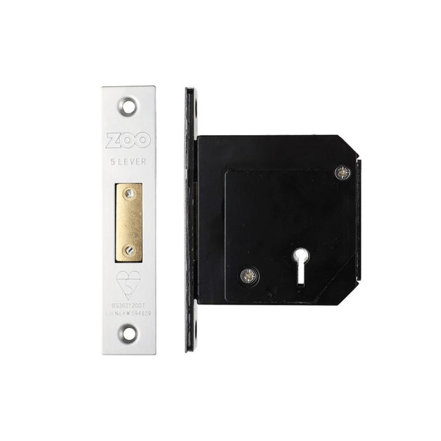 High quality image of the Zoo Hardware - British Standard 5 Lever Deadlock - 80mm c/w Esc - Chubb Retro Fit 3G114 - Stain Stainless Steel | Sku. zbscd80ss | available to order from Trade Door Handles.