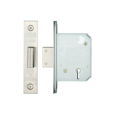High quality image of the Zoo Hardware - British Standard 5 Lever Deadlock - 64mm - Stain Stainless Steel | Sku. zbsd64ss | available to order from Trade Door Handles.