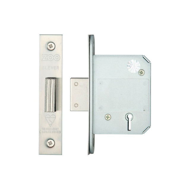 High quality image of the Zoo Hardware - British Standard 5 Lever Deadlock - 64mm - Stain Stainless Steel | Sku. zbsd64ss | available to order from Trade Door Handles.