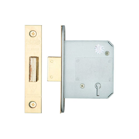 High quality image of the Zoo Hardware - British Standard 5 Lever Deadlock - 76mm - PVD Brass | Sku. zbsd76pvd | available to order from Trade Door Handles.