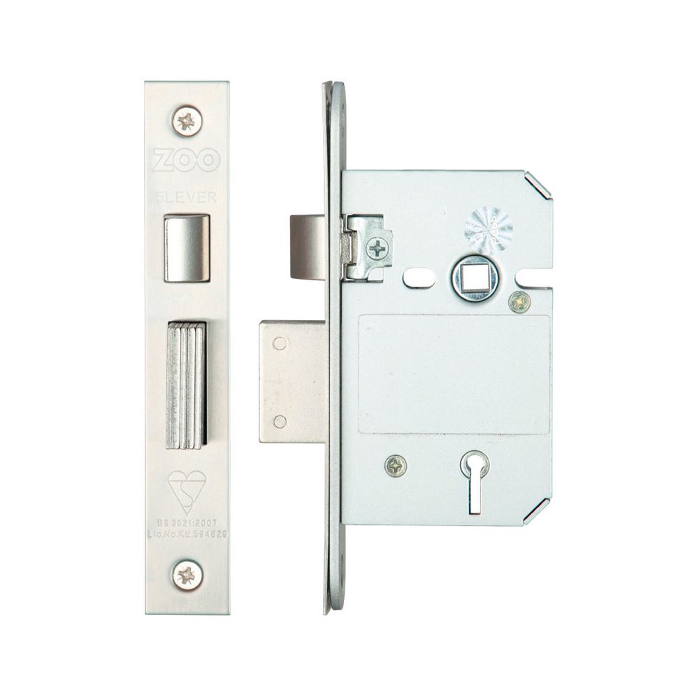 High quality image of the Zoo Hardware - British Standard 5 Lever Sashlock - 64mm - Stain Stainless Steel | Sku. zbss64ss | available to order from Trade Door Handles.