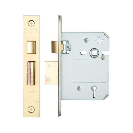 High quality image of the Zoo Hardware - British Standard 5 Lever Sashlock - 76mm - PVD Brass | Sku. zbss76pvd | available to order from Trade Door Handles.