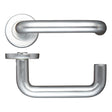 High quality image of the Zoo Hardware - 19mm Return to Door Lever on Round Rose - Satin Aluminium | Sku. zca030sa | available to order from Trade Door Handles.