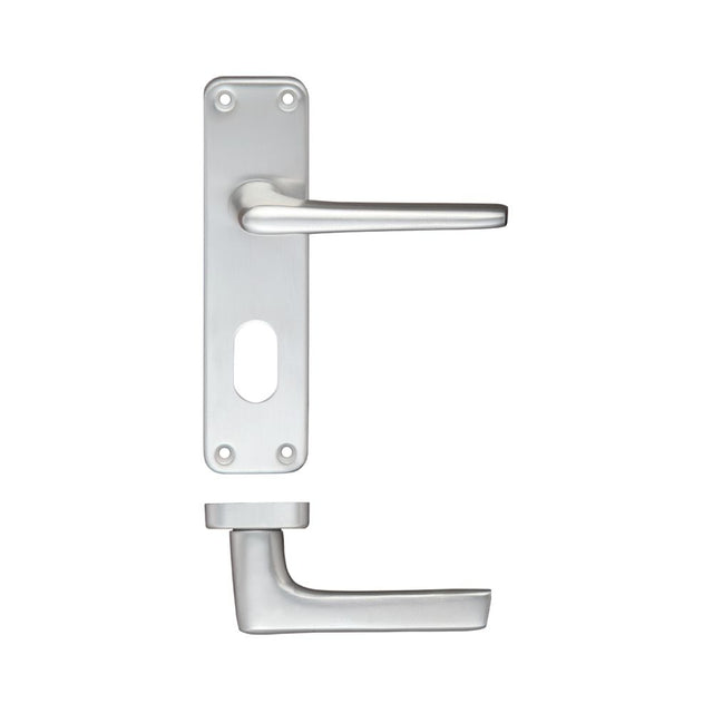 High quality image of the Zoo Hardware - Contract Aluminium Lever on Oval Profile Backplate | Sku. zca21opsa | available to order from Trade Door Handles.