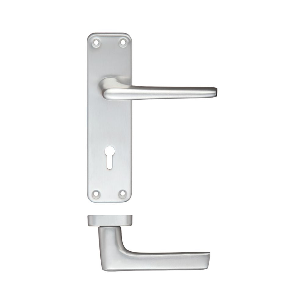 High quality image of the Zoo Hardware - Contract Aluminium Lever on Lock Backplate | Sku. zca21sa | available to order from Trade Door Handles.