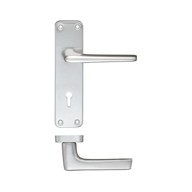 High quality image of the Zoo Hardware - Contract Aluminium Lever on Lock Backplate | Sku. zca21sa | available to order from Trade Door Handles.