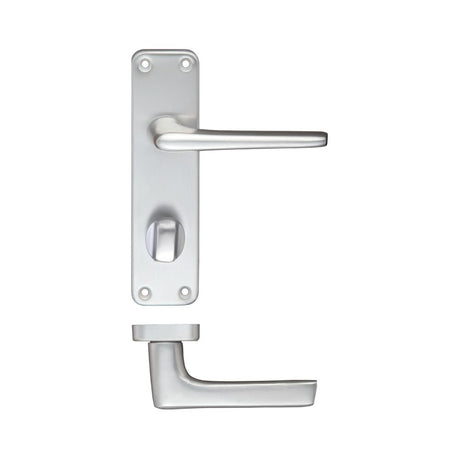 High quality image of the Zoo Hardware - Contract Aluminium Lever on Privacy Backplate | Sku. zca23sa | available to order from Trade Door Handles.