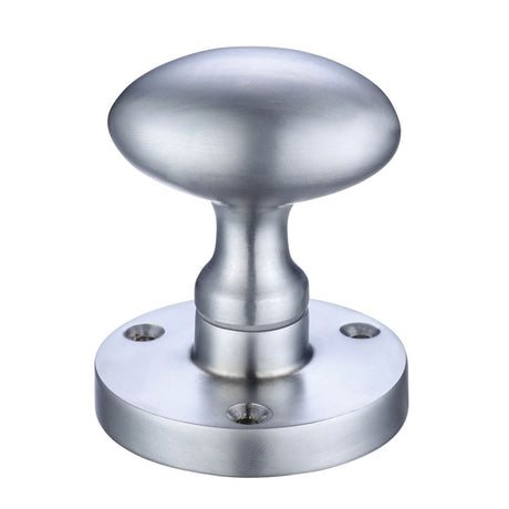 High quality image of the Zoo Hardware - Zoo Oval Mortice Knob 60.5mm rose dia - Satin Chrome | Sku. zcb34sc | available to order from Trade Door Handles.