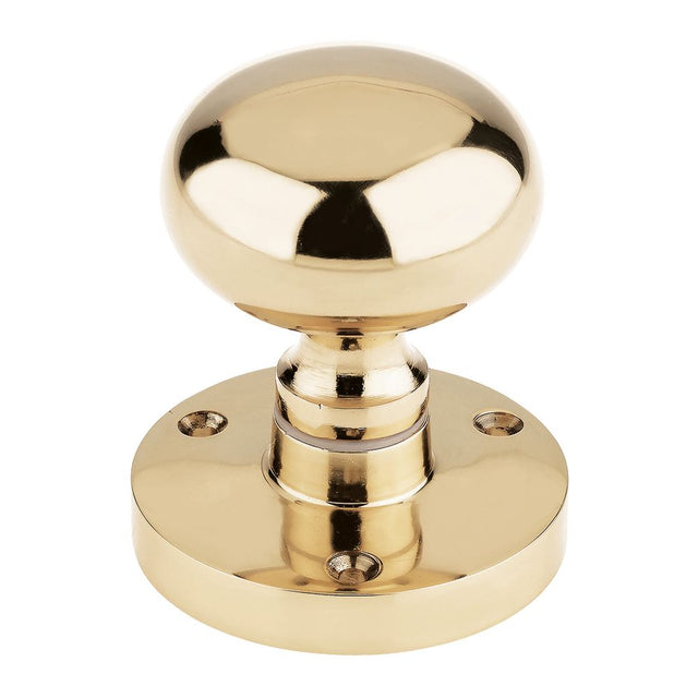 High quality image of the Zoo Hardware - Zoo Mushroom Mortice Knob 61.5mm Rose dia. 52mm dia knob - Polished Brass | Sku. zcb35 | available to order from Trade Door Handles.