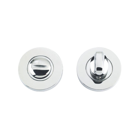 High quality image of the Zoo Hardware - Turn and Release complete with escutcheon and 5mm spindle - 52mm Rose - Grade 304 - Polished Stainless Steel | Sku. zcs004ps | available to order from Trade Door Handles.