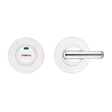 High quality image of the Zoo Hardware - Disabled Turn and Release with Indicator complete with escutcheons and 5mm spindle - Grade 304 - Polished Stainless Steel | Sku. zcs006ips | available to order from Trade Door Handles.