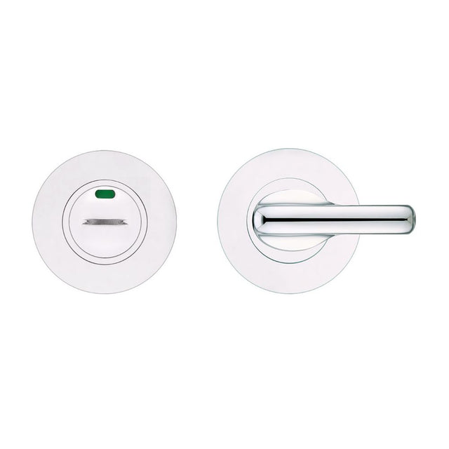 High quality image of the Zoo Hardware - Disabled Turn and Release with Indicator complete with escutcheons and 5mm spindle - Grade 304 - Polished Stainless Steel | Sku. zcs006ips | available to order from Trade Door Handles.