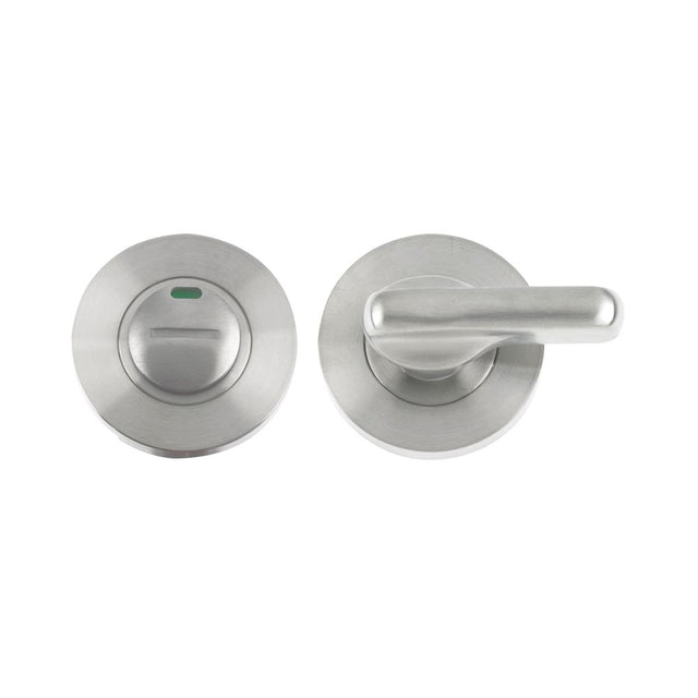 High quality image of the Zoo Hardware - Disabled Turn and Release with Indicator complete with escutcheons and 5mm spindle - Grade 304 - Stain Stainless Steel | Sku. zcs006iss | available to order from Trade Door Handles.