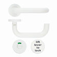 High quality image of the Zoo Hardware - 19mm Lift to Lock Tubular Return to Door Lever set -Push On Rose - Grade 304 - PCW | Sku. zcs030ll-pcw | available to order from Trade Door Handles.