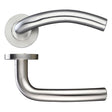 High quality image of the Zoo Hardware - 19mm Arched Lever - Push On Rose - 52mm Rose - Grade 304 - Stain Stainless Steel | Sku. zcs040ss | available to order from Trade Door Handles.