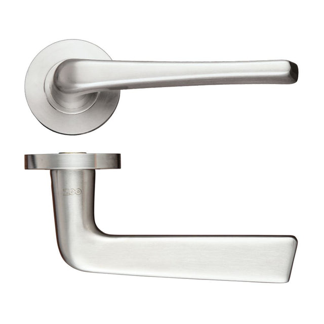 High quality image of the Zoo Hardware - Lever - Push on Rose - Grade 304 - Stain Stainless Steel | Sku. zcs160ss | available to order from Trade Door Handles.