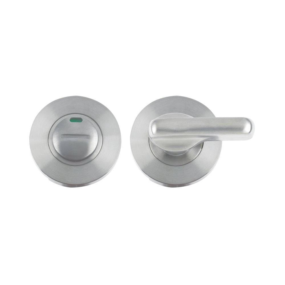 High quality image of the Zoo Hardware - Disabled Turn and Release with Indicator complete with Escutcheons & 5mm Spindle - Grade 201 - Stain Stainless Steel | Sku. zcs2006iss | available to order from Trade Door Handles.