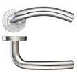 High quality image of the Zoo Hardware - 19mm Arched Lever - Push On Rose - 52mm Rose - Grade 201 - Stain Stainless Steel | Sku. zcs2040ss | available to order from Trade Door Handles.